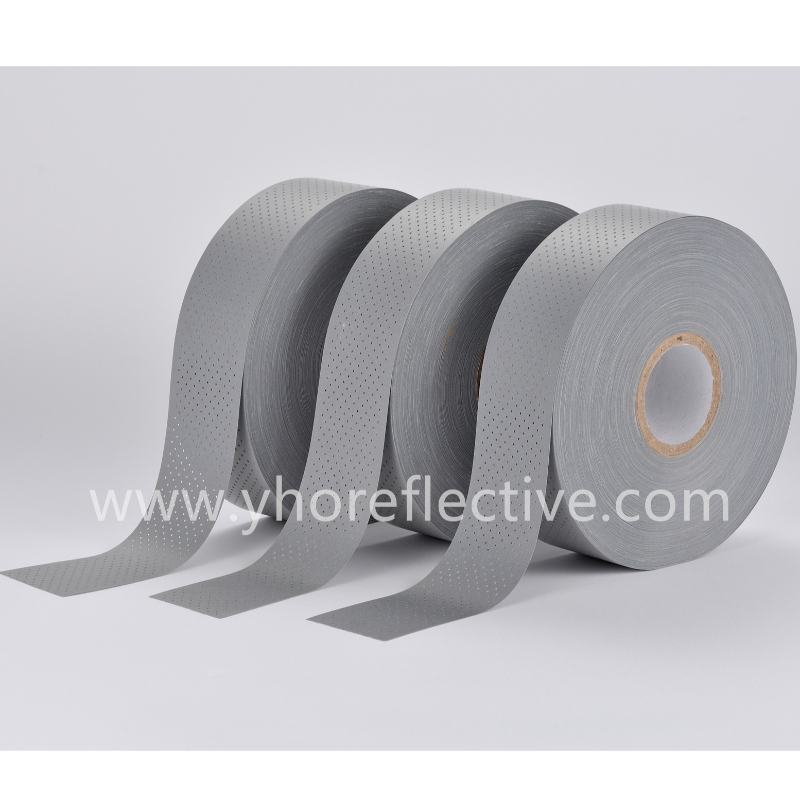 Y-6005H Silver reflective T/C tape with holes